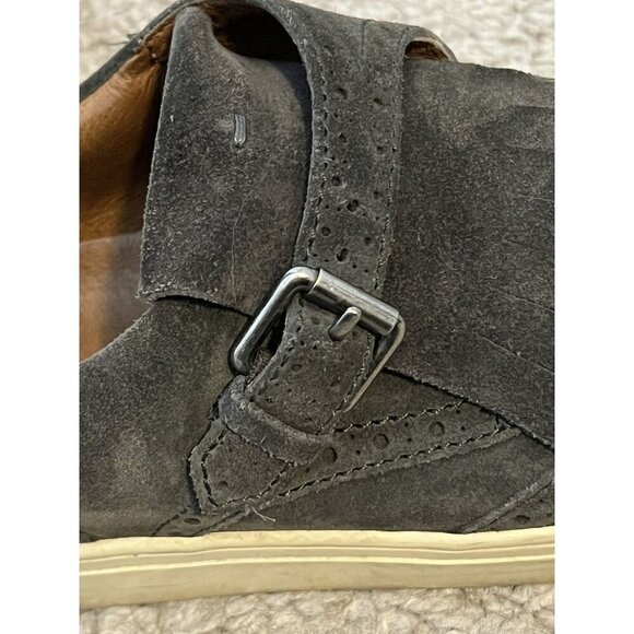 Frye Size 7M Gemma Grey Kiltie Buckle Suede Loafer Shoe - Picture 8 of 13